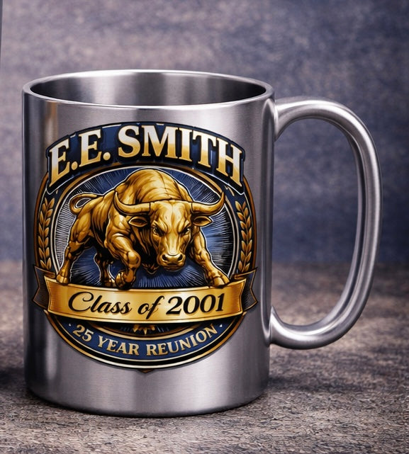E.E. Smith High School 25th Reunion Coffee Mug Design 1