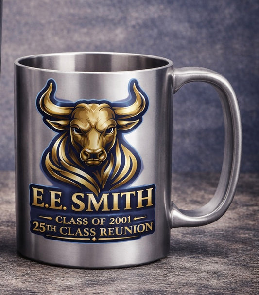 E.E. Smith High School 25th Reunion Coffee Mug Design 2